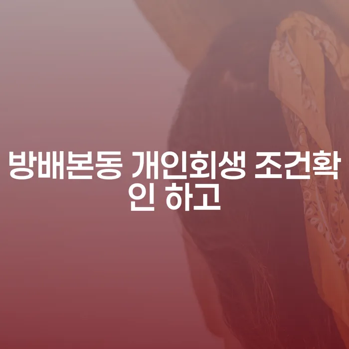 방배본동 개인회생 조건확인 하고