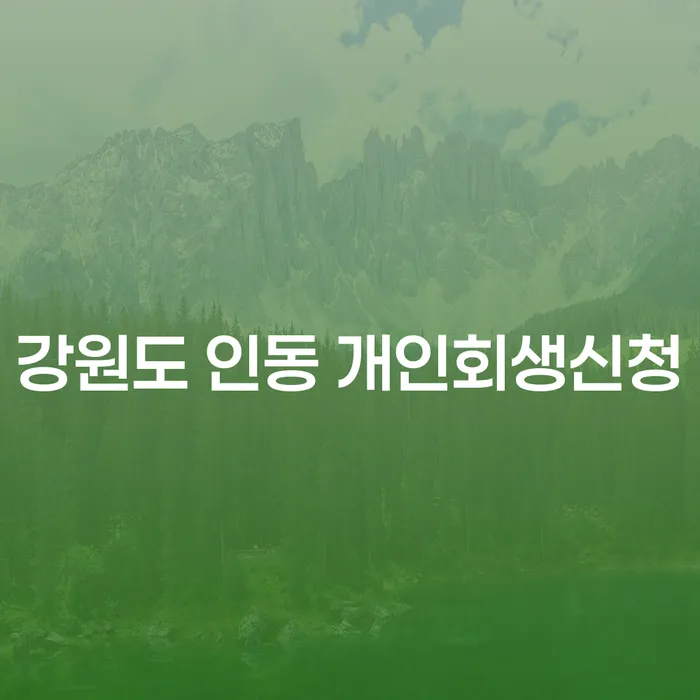 강원도 인동 개인회생신청, 어떻게 시작해야 할까요?