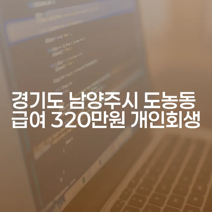 경기도 남양주시 도농동 급여 320만원, 투자 실패 6000만원 개인회생의 길은?