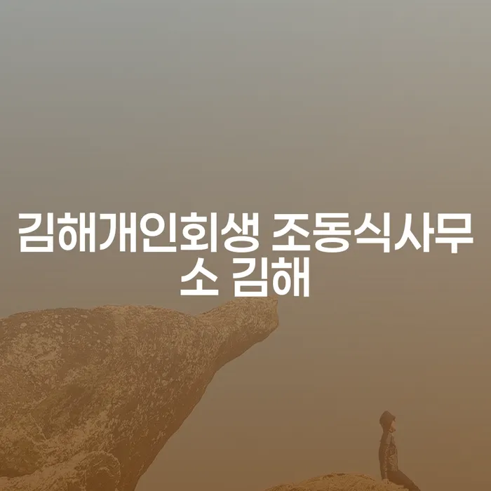 김해에서 개인회생을 통해 채무 해결을 시작하는 방법은?